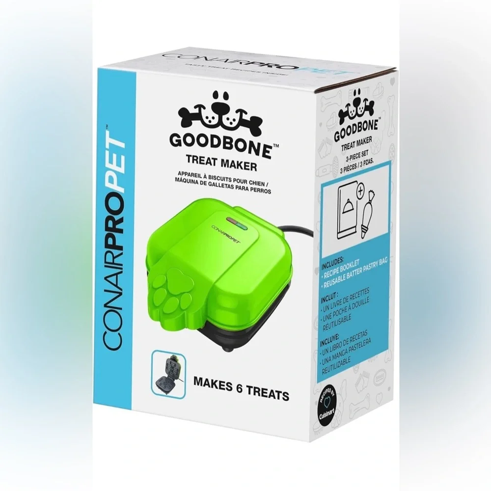CONAIRPROPET Goodbone Dog Treat Maker 6 Treats With Cuisinart Recipe Book New